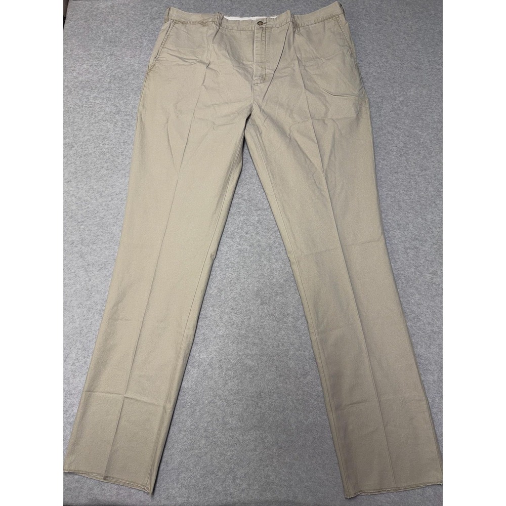 J. Press Pants Mens 44x38 Beige Canvas Chino Classic Fit Khakis Casual Twill